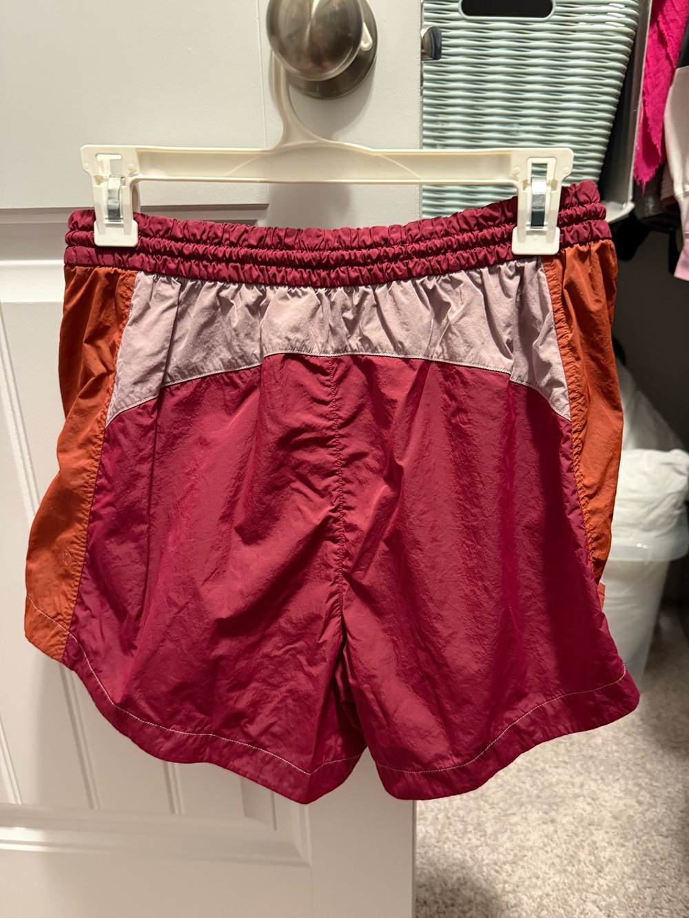 Lululemon evergreen shorts; Colorblock - Red, Purple & Lilac - Picture 4 of 6